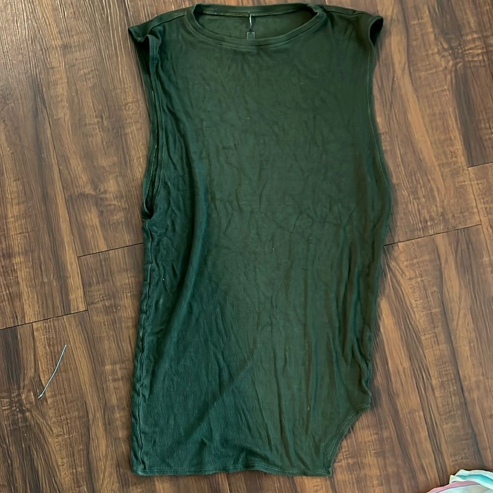 Green Ribbed Shirt - Forest Green, Size Small